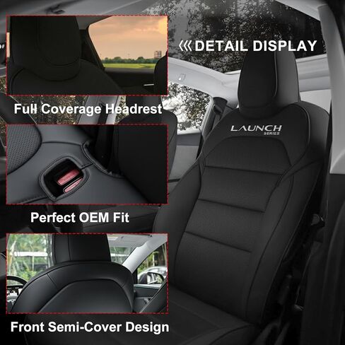Seat Covers for Model Y Juniper Black Nappa Leather Seat Protector Set for Model Y Juniper Interior Accessories 2025 2026 in Kuwait