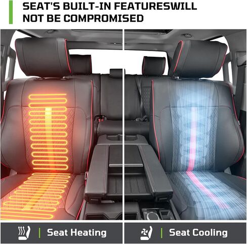 Fit For Toyota Tundra Crewmax Cab & Double Cab Sr Sr5 2022 2023 2024 2025 2026 Custom Car Seat Covers ,Full Covered Faux Leather Waterproof Seat Covers For Trucks,Car Seat Protector Full Set-Black&Red in Saudi Arabia