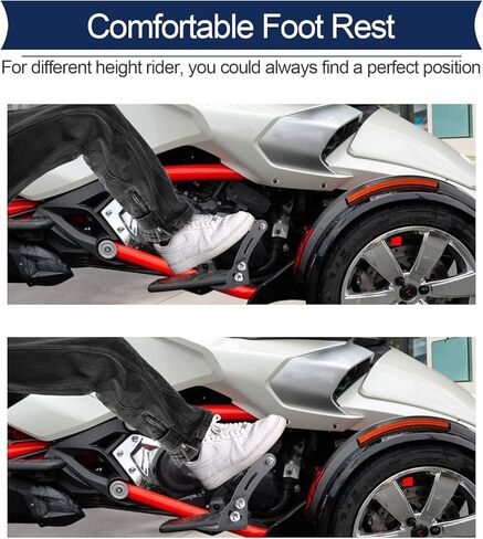 ATV Foot Pegs, Adjustable Floor Board Highway Footpegs Foot Rests Extension Peg Mount Kit, For Can Am Spyder F3 Floorboard Models 2015-2023 (3D Skull) in Kuwait