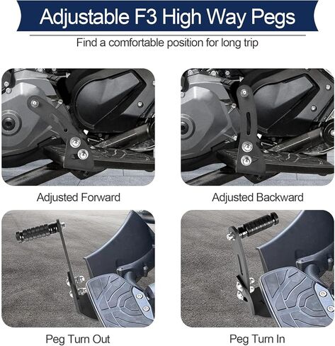 ATV Foot Pegs, Adjustable Floor Board Highway Footpegs Foot Rests Extension Peg Mount Kit, For Can Am Spyder F3 Floorboard Models 2015-2023 (3D Skull) in Kuwait