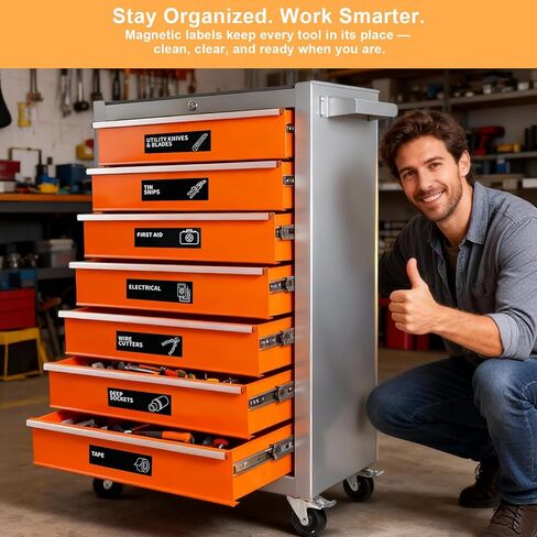 90 PCS Magnetic Toolbox Labels – 3.5"x1" Large Tool Box Stickers,Strong Magnets for Tools Chest Drawer Organization – Fits U.S. General Tool Box Accessories & All Steel Tools Cabinets in Saudi Arabia