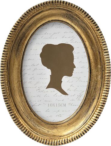 AELS 8x10 Inch Vintage Oval Picture Frame, Elegant Antique Ridged Design Photo Frames with Glass Front, Photo Display, Tabletop Wall Hanging, Gift Ideas, Distressed Bronze in Saudi Arabia