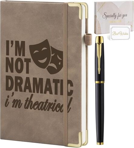 Theater Gifts Musical Theater Gifts eather Journal Notebook 200 Pages A5 Lined with Inner Pocket and Pen Broadway Gifts for Directors Actors Music Teachers Musicians FTheater Kids Drama Student in Kuwait