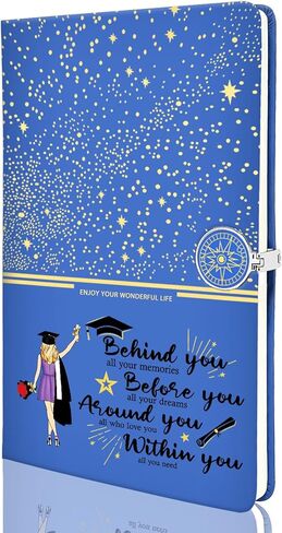 LBWCER Inspirational Graduation Journal Congratulations Graduating Journey Leather Notebook (Graduation Blue) in Kuwait