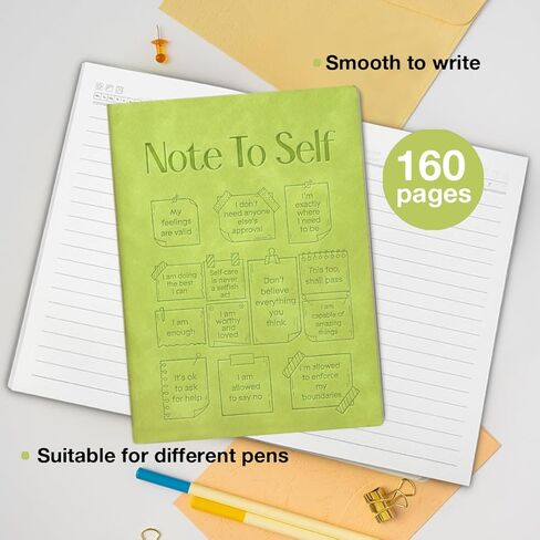 Note to Self Motivational 160 Pages Journal Notebook - Mental Health Gifts for Women Men Friends - School Counselor Therapist Office Gifts Writing Notebook in Saudi Arabia