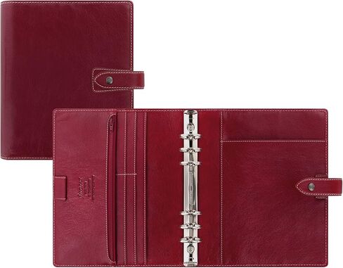 منظم Filofax Malden، مقاس A5، عنابي - ملموس، جلد جاموس محبب بالكامل، ست حلقات، حشوة من القطن الكريمي لعرض الأسبوع، متعدد اللغات (C021703) in Saudi Arabia