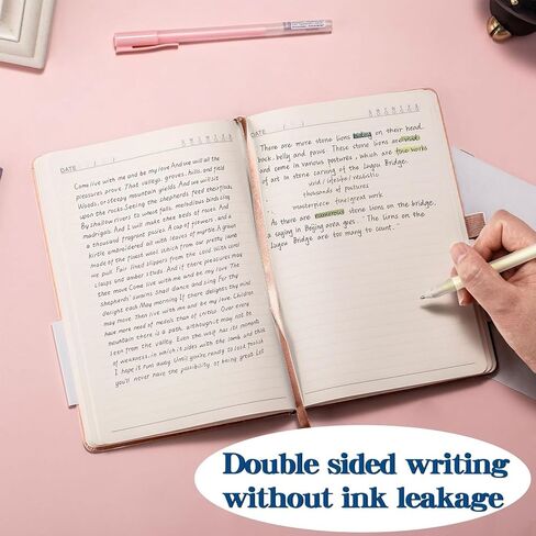 مجموعة 4 قطع من دفاتر الملاحظات اليومية مع أقلام A5 A6 مبطنة بالجلد بغلاف مقوى دفتر تنفيذي للرجال والنساء مجلة يومية، لمحامي مكتب الأعمال باللون الأسود in Kuwait