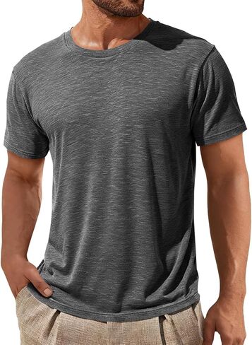 ZDC Mens Short Sleeve Shirts Summer Casual Crew Neck T Shirts Classic Basic Tee in Kuwait