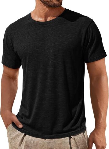 ZDC Mens Short Sleeve Shirts Summer Casual Crew Neck T Shirts Classic Basic Tee in Saudi Arabia