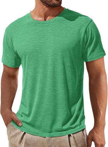ZDC Mens Short Sleeve Shirts Summer Casual Crew Neck T Shirts Classic Basic Tee in Saudi Arabia