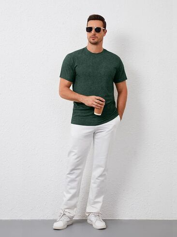 ZDC Mens Short Sleeve Shirts Summer Casual Crew Neck T Shirts Classic Basic Tee in Saudi Arabia