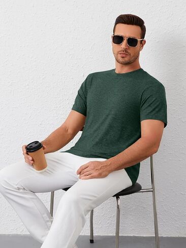 ZDC Mens Short Sleeve Shirts Summer Casual Crew Neck T Shirts Classic Basic Tee in Saudi Arabia