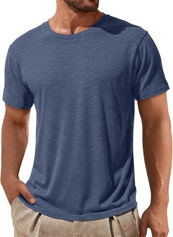 ZDC Mens Short Sleeve Shirts Summer Casual Crew Neck T Shirts Classic Basic Tee in Saudi Arabia