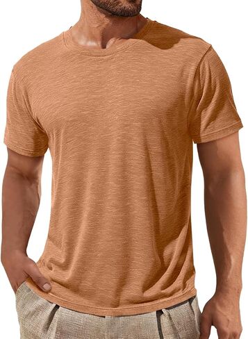 ZDC Mens Short Sleeve Shirts Summer Casual Crew Neck T Shirts Classic Basic Tee in Saudi Arabia