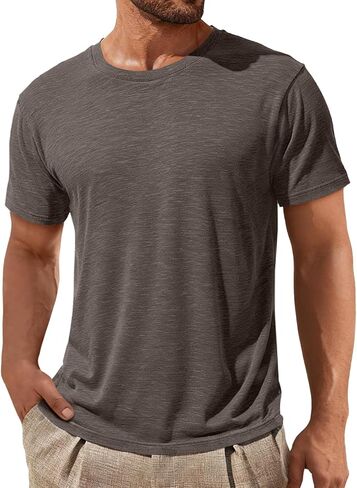 ZDC Mens Short Sleeve Shirts Summer Casual Crew Neck T Shirts Classic Basic Tee in Saudi Arabia