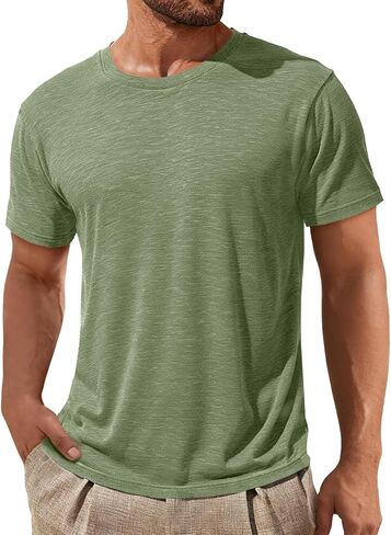 ZDC Mens Short Sleeve Shirts Summer Casual Crew Neck T Shirts Classic Basic Tee in Saudi Arabia