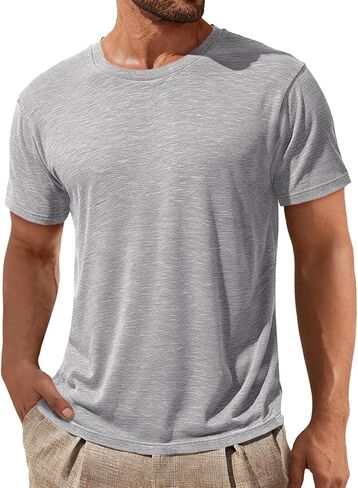 ZDC Mens Short Sleeve Shirts Summer Casual Crew Neck T Shirts Classic Basic Tee in Saudi Arabia