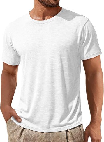 ZDC Mens Short Sleeve Shirts Summer Casual Crew Neck T Shirts Classic Basic Tee in Saudi Arabia
