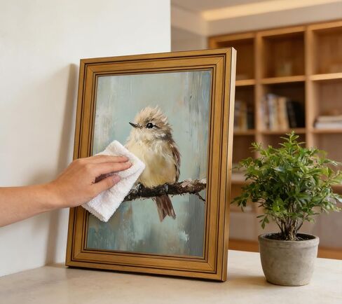 Vintage Gold Framed Bird Canvas Wall Art Bird Beige Sparrow painting Picture Wall Decor Sparrow on Branch Posters Prints Artwork for Living Room Bedroom Kitchen Home Decoration 9x11in in Saudi Arabia
