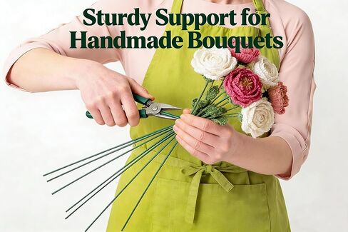 100-Pack Floral Stems Wire for Paper Flower 2 Gauge Flower Stems for Crochet Projects 16 Inch Artificial Green Crafts Wire Wreath Making Supplies for Flower DIY Art (100pcs) in Kuwait