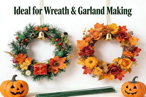 100-Pack Floral Stems Wire for Paper Flower 2 Gauge Flower Stems for Crochet Projects 16 Inch Artificial Green Crafts Wire Wreath Making Supplies for Flower DIY Art (100pcs) in Kuwait