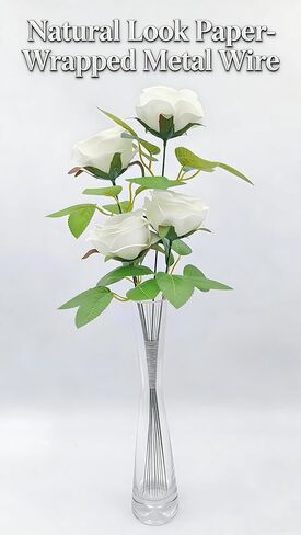 100-Pack Floral Stems Wire for Paper Flower 2 Gauge Flower Stems for Crochet Projects 16 Inch Artificial Green Crafts Wire Wreath Making Supplies for Flower DIY Art (100pcs) in Kuwait