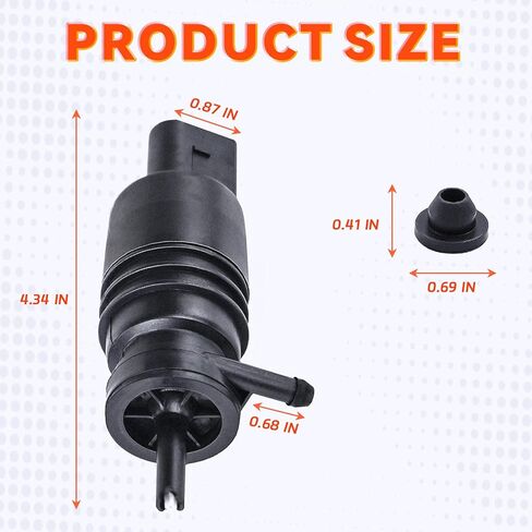 Windshield Washer Pump Compatible with BMW E90,E60, 525i, 328i, 325xi, 335i, 325i, M3, M5, M6,Replacement OEM# 67127302589,21323-232316A,67126934159 in Kuwait