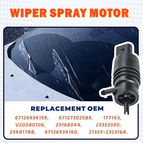 Windshield Washer Pump Compatible with BMW E90,E60, 525i, 328i, 325xi, 335i, 325i, M3, M5, M6,Replacement OEM# 67127302589,21323-232316A,67126934159 in Kuwait