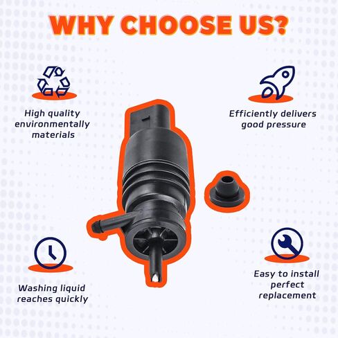 Windshield Washer Pump Compatible with BMW E90,E60, 525i, 328i, 325xi, 335i, 325i, M3, M5, M6,Replacement OEM# 67127302589,21323-232316A,67126934159 in Kuwait