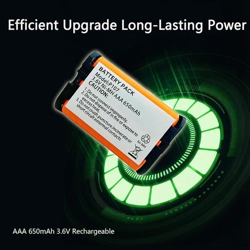 HHR-P107 NI-MH Rechargeable Battery 3.6V 650mah 2Pack NiMH Cordless Telephone Batteries for Panasonic Cordless Phones in Kuwait
