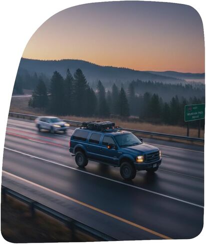 Burco 2729 Upper Flat Driver Side Replacement Mirror Glass (Mount Not Included) for FORD E-150 E-250 E-350 E-450, ECONOLINE, F-250 F-350 F-450 FO1323354 (Check Fitment List) in Kuwait