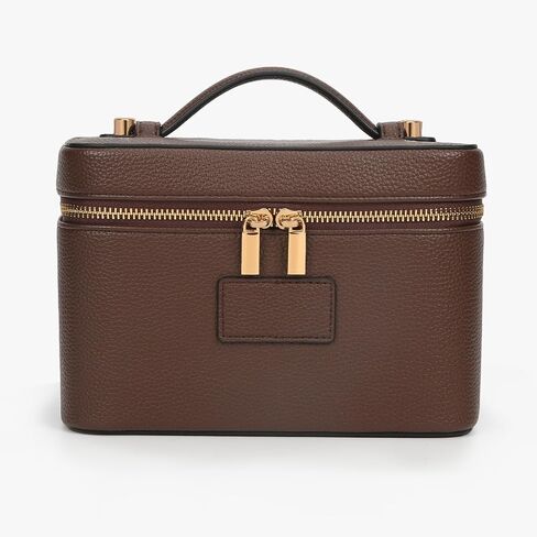 حقيبة مكياج حقيبة مستحضرات التجميل مع مقسم قابل للإزالة حقيبة أدوات الزينة للسفر حقيبة مستحضرات التجميل المحمولة حقيبة تنظيم المكياج (القهوة) in Kuwait