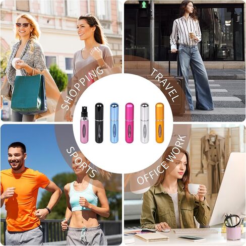 60 قطعة من زجاجات رذاذ العطور القابلة لإعادة التعبئة بحجم 5 مل، مجموعة زجاجات رذاذ بلاستيكية صغيرة فارغة بحجم مناسب للسفر، بخاخ عطر رذاذ ناعم للرحلات البحرية، وحقيبة يد المحفظة، ومستلزمات إكسسوارات السفر (5 ألوان مختلطة) in Kuwait