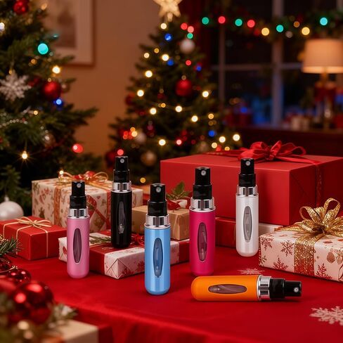 60 قطعة من زجاجات رذاذ العطور القابلة لإعادة التعبئة بحجم 5 مل، مجموعة زجاجات رذاذ بلاستيكية صغيرة فارغة بحجم مناسب للسفر، بخاخ عطر رذاذ ناعم للرحلات البحرية، وحقيبة يد المحفظة، ومستلزمات إكسسوارات السفر (5 ألوان مختلطة) in Kuwait