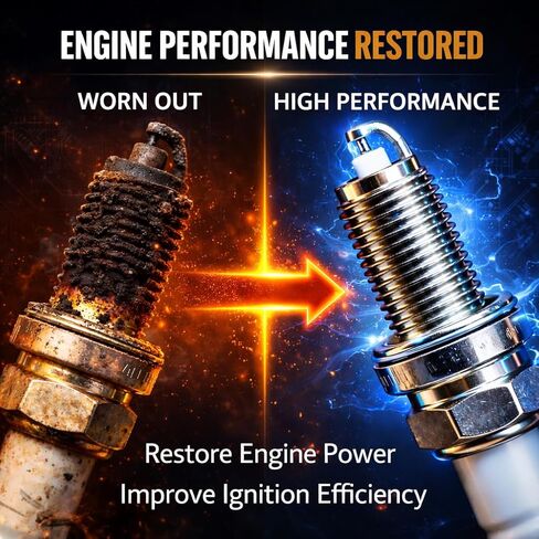 Iridium Spark Plugs 4 Pack | Fit for 2013-2018 Nissan Altima 2.5L, 2014-2020 Nissan Rogue 2.5L | Replaces 94702, DF6H-11A in Kuwait