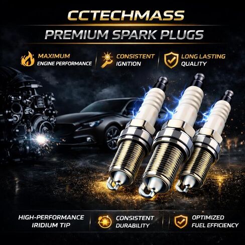 Iridium Spark Plugs, 4-Pack (LTR6IX) - Compatible with 2012-2019 Ford Edge/Escape/Explorer/Focus/Fusion/Taurus, Lincoln MKC/MKZ, Chevy Malibu & Cadillac ATS/CTS 2.0L L4 in Kuwait