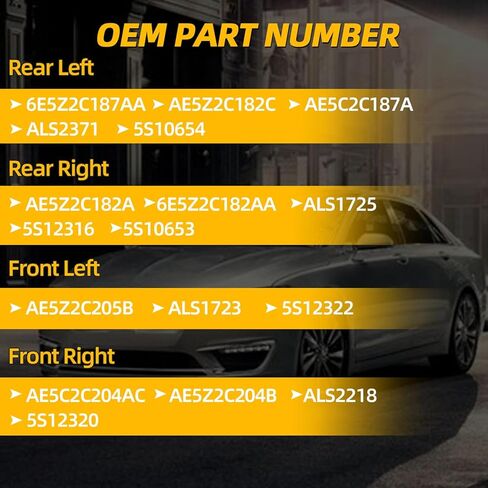 4PC Front & Rear ABS Wheel Speed Sensors for Ford Fusion 2010-2012,for Lincoln MKZ 2012, for Mercury Milan 2011,ABS Sensors Replaces AE5Z2C205B AE5C2C204AC 6E5Z2C187AA 6E5Z2C182AA in Kuwait