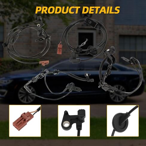 4PC Front & Rear ABS Wheel Speed Sensors for Ford Fusion 2010-2012,for Lincoln MKZ 2012, for Mercury Milan 2011,ABS Sensors Replaces AE5Z2C205B AE5C2C204AC 6E5Z2C187AA 6E5Z2C182AA in Kuwait
