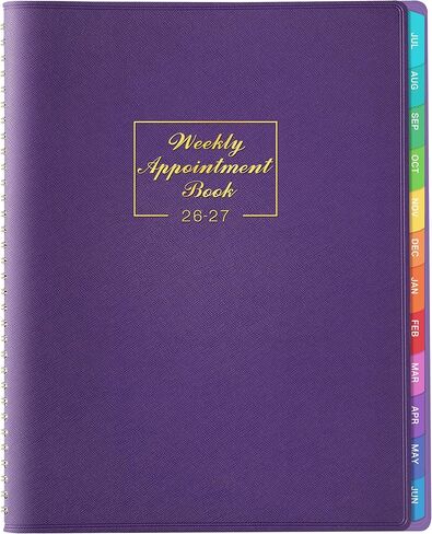 2025-2026 Weekly Appointment Book - Daily Planner 2025-2026 from July 2025 - June 2026, 8.5" x 11", 15-Minute Interval, Flexible Leather Cover, 12 Monthly Tabs, Back Pocket in Kuwait