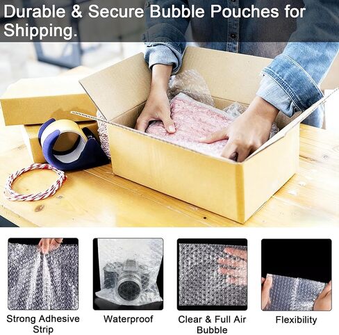 30Pcs 9" x 12" Bubble Self-sealing Bag Out Wrap Pouches Clear Bubble Pouches Wrap Bag for Shipping, Double Walled Bubble Cushioning Bags for Packing, Moving, Shipping, and Storage in Kuwait