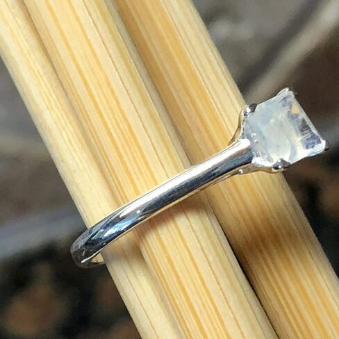 Genuine Rainbow Moonstone 925 Solid Sterling Silver Engagement Ring Size 6, 7, 8, 9, 10 in Kuwait