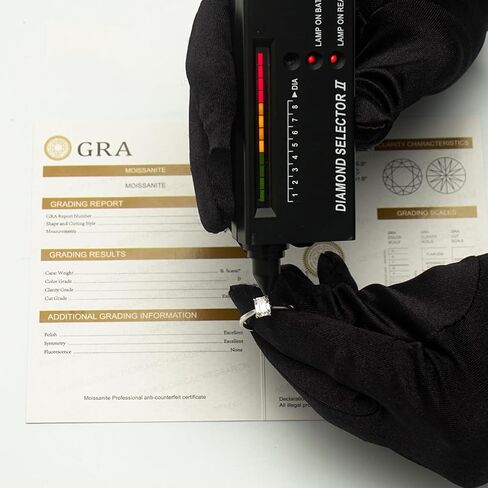 1ct Emerald Cut Moissanite Travel Ring, S925 Sterling Silver, VVS Solitaire Engagement Ring, White in Kuwait