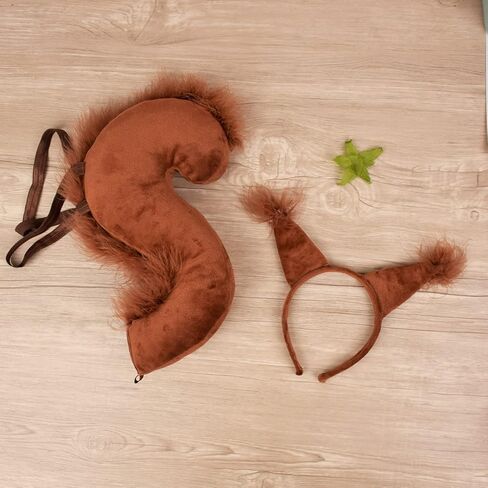 Toddler Girls Squirrel for Kids Princess Themed Party Strawberry Tutu Dress Halter Velvet Birthday Tulle Dress Ears Headband Tail Squirrel 7-8 Years in Saudi Arabia