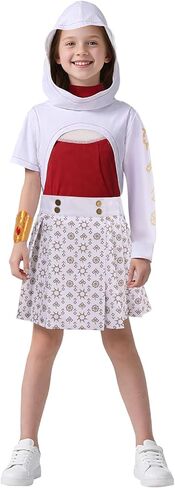 4PCS Girls Nova Zombies 4 Costume, Cheerleader Dance Dress with Mesh Top Skirt Bracelet Halloween Cosplay Outfit For Kids in Saudi Arabia