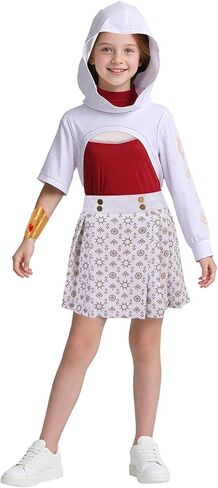 4PCS Girls Nova Zombies 4 Costume, Cheerleader Dance Dress with Mesh Top Skirt Bracelet Halloween Cosplay Outfit For Kids in Saudi Arabia