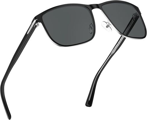 CARFIA Square Polarized Sunglasses for Men UV400 Protection Wide Metal Frame Driving Golf Glasses in Kuwait