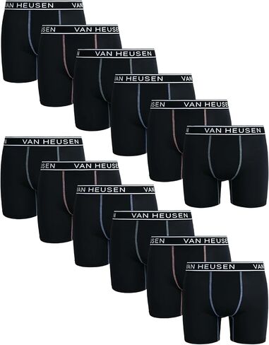 Van Heusen Men's Boxer Briefs - 12 Pack Sport Soft Performance Moisture Wicking Boxers - Breathable Underwear for Men (S-XL) in Kuwait