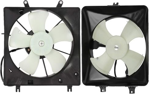 Radiator Cooling Fan Assembly Compatible with 2003-2007 for Honda for Accord 3.0L,Black&White Radiator Fan Direct Fit Replacement for 2PCS Engine Cooling Fan in Saudi Arabia
