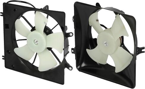 Radiator Cooling Fan Assembly Compatible with 2003-2007 for Honda for Accord 3.0L,Black&White Radiator Fan Direct Fit Replacement for 2PCS Engine Cooling Fan in Saudi Arabia