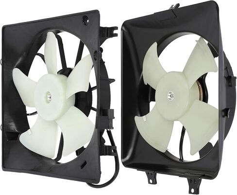 Radiator Cooling Fan Assembly Compatible with 2003-2007 for Honda for Accord 3.0L,Black&White Radiator Fan Direct Fit Replacement for 2PCS Engine Cooling Fan in Saudi Arabia
